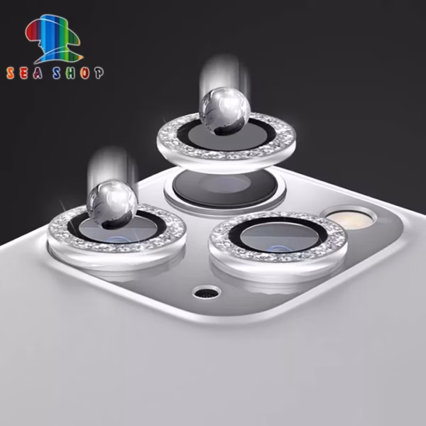 Mắt Bảo Vệ Camera Đính Đá Cho Iphone 13 Mini, 13, 13 Pro Max - Chất Liệu Titan - Không Gây Yếu Sóng - Seashop - Ảnh 3