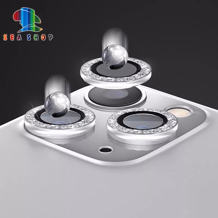 Mắt Bảo Vệ Camera Đính Đá Cho Iphone 13 Mini, 13, 13 Pro Max - Chất Liệu Titan - Không Gây Yếu Sóng - Seashop - Ảnh 3