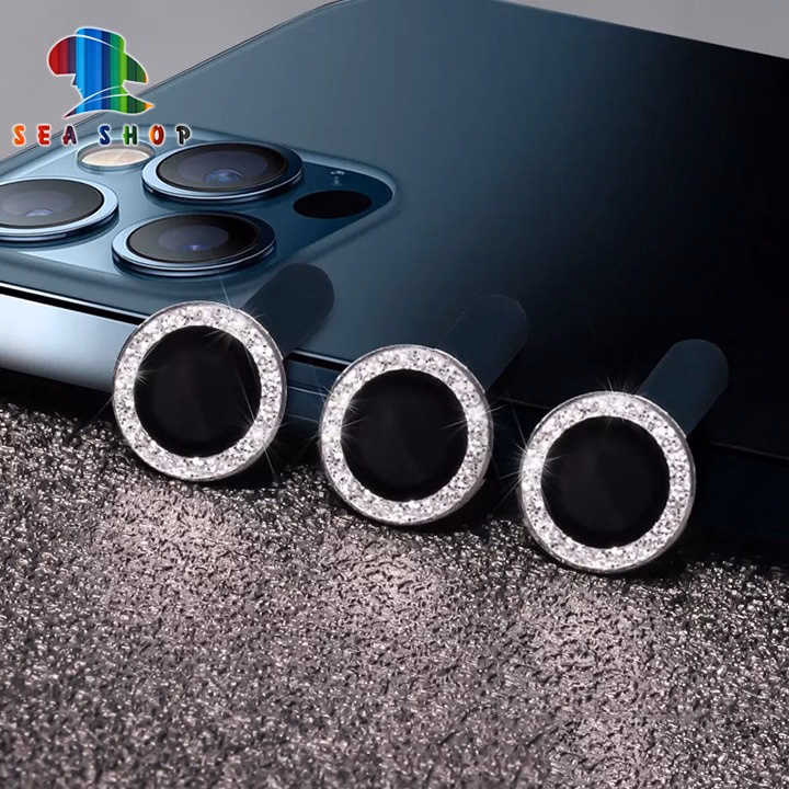 Mắt Bảo Vệ Camera Đính Đá Cho Iphone 13 Mini, 13, 13 Pro Max - Chất Liệu Titan - Không Gây Yếu Sóng - Seashop - Ảnh 8