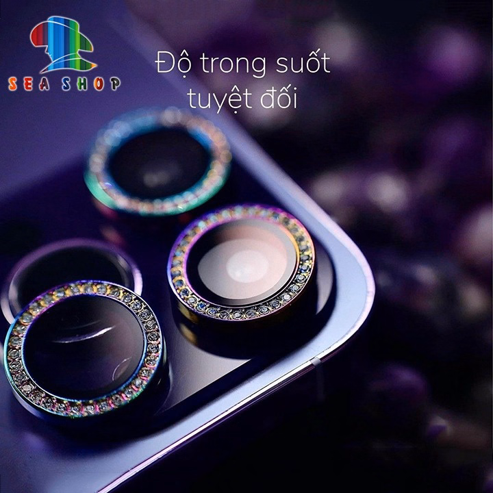 Mắt Bảo Vệ Camera Đính Đá Cho Iphone 14, 14 Pro Max, 14 Plus - Chất Liệu Titan - Không Gây Yếu Sóng - Seashop - Ảnh 6