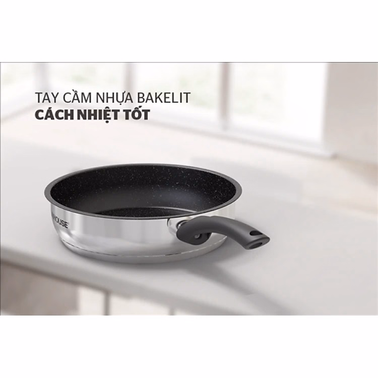 Chảo Cạn Inox 5 Đáy Sunhouse In20M4 Ctb328 - Bechip - Ảnh 3