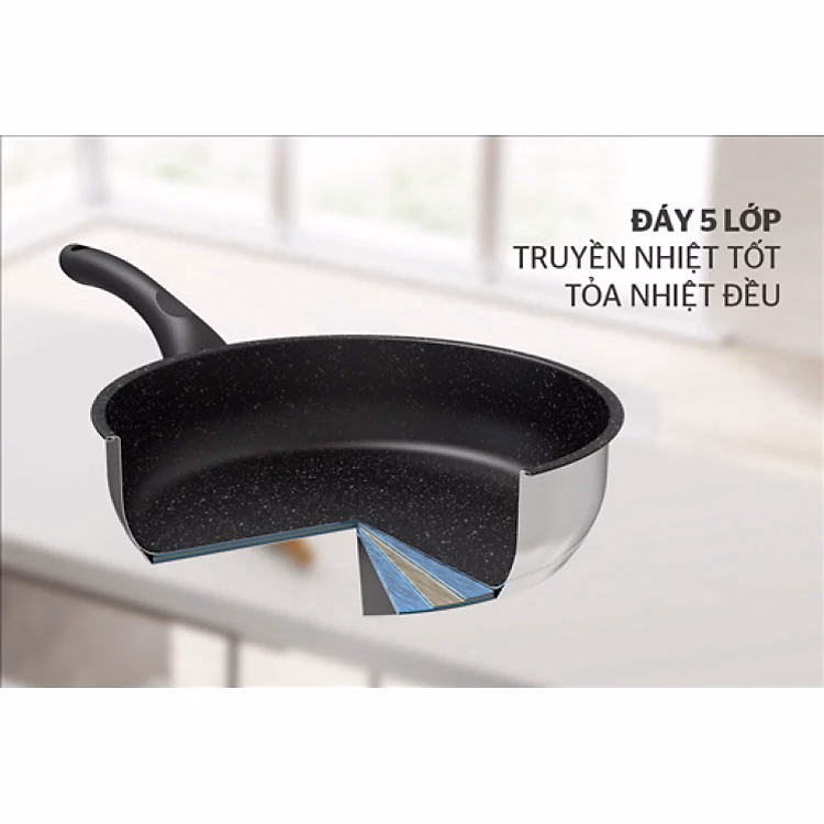 Chảo Cạn Inox 5 Đáy Sunhouse In20M4 Ctb328 - Bechip - Ảnh 4
