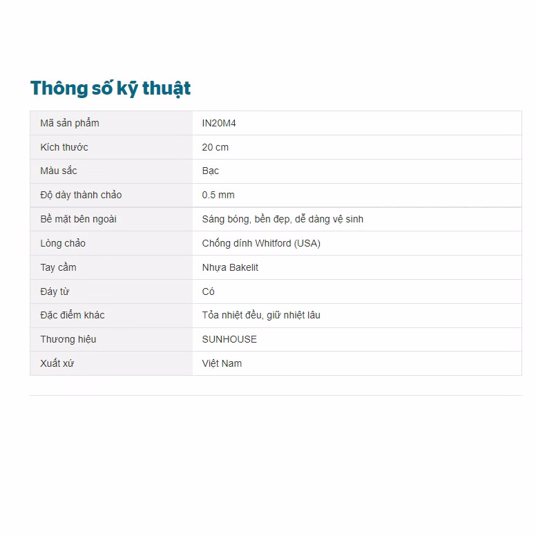 Chảo Cạn Inox 5 Đáy Sunhouse In20M4 Ctb328 - Bechip - Ảnh 8