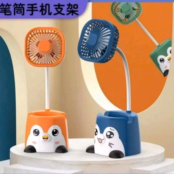 Quạt Mini Tích Điện Để Bàn Kiêm Giá Đỡ Điện Thoại Hình Thú Dễ Thương - Shop Mẹ Bống - Ảnh 6