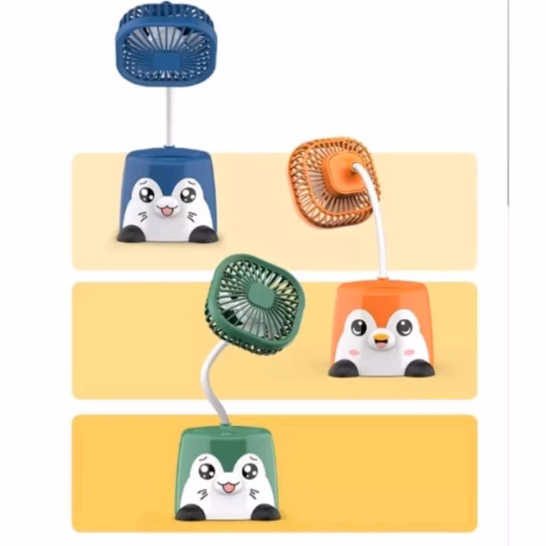 Quạt Mini Tích Điện Để Bàn Kiêm Giá Đỡ Điện Thoại Hình Thú Dễ Thương - Shop Mẹ Bống - Ảnh 3