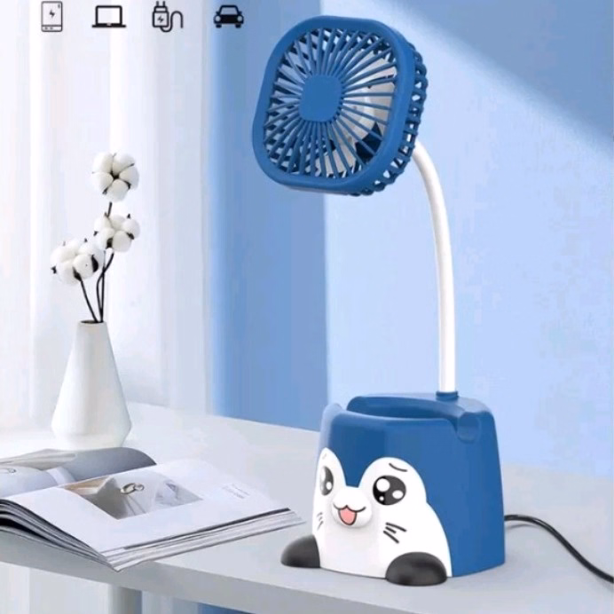 Quạt Mini Tích Điện Để Bàn Kiêm Giá Đỡ Điện Thoại Hình Thú Dễ Thương - Shop Mẹ Bống - Ảnh 5