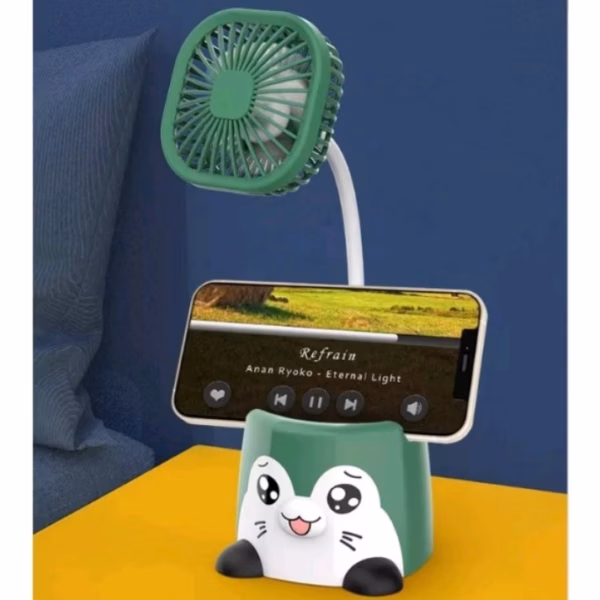 Quạt Mini Tích Điện Để Bàn Kiêm Giá Đỡ Điện Thoại Hình Thú Dễ Thương - Shop Mẹ Bống - Ảnh 7