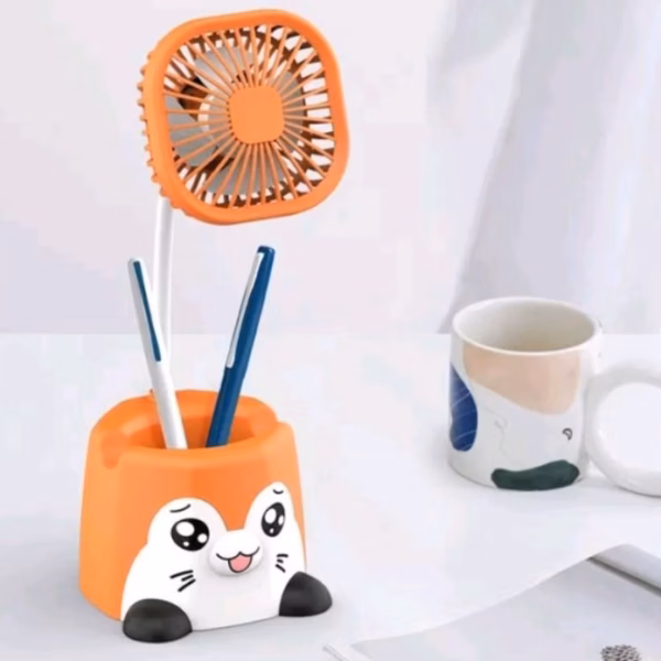 Quạt Mini Tích Điện Để Bàn Kiêm Giá Đỡ Điện Thoại Hình Thú Dễ Thương - Shop Mẹ Bống - Ảnh 8