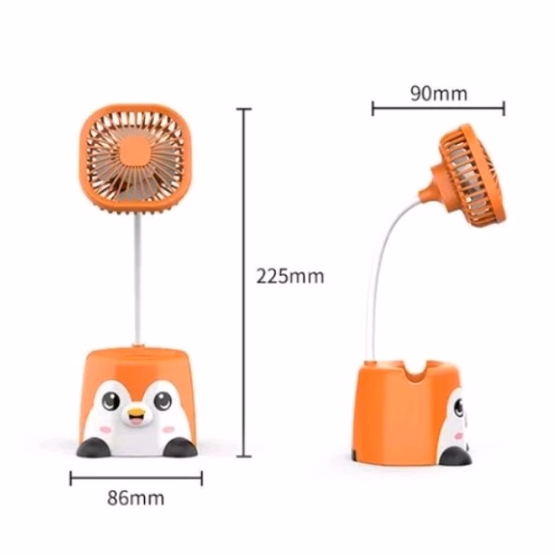 Quạt Mini Tích Điện Để Bàn Kiêm Giá Đỡ Điện Thoại Hình Thú Dễ Thương - Shop Mẹ Bống - Ảnh 2