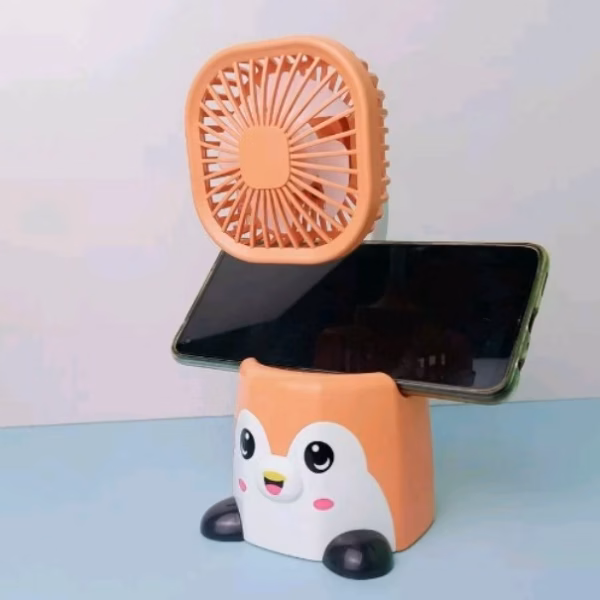 Quạt Mini Tích Điện Để Bàn Kiêm Giá Đỡ Điện Thoại Hình Thú Dễ Thương - Shop Mẹ Bống - Ảnh 10