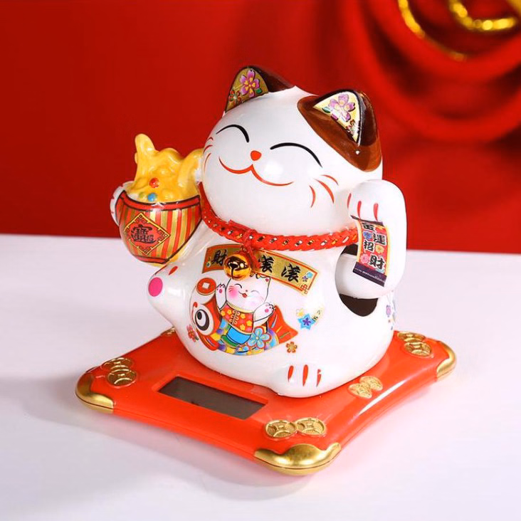 Mèo Thần Tài, Vẫy Tay Bằng Năng Lượng Mặt Trời Loại Đẹp - Shop Mẹ Bống