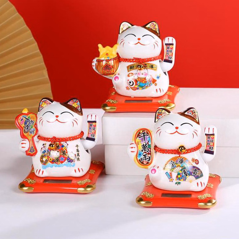 Mèo Thần Tài, Vẫy Tay Bằng Năng Lượng Mặt Trời Loại Đẹp - Shop Mẹ Bống - Ảnh 2