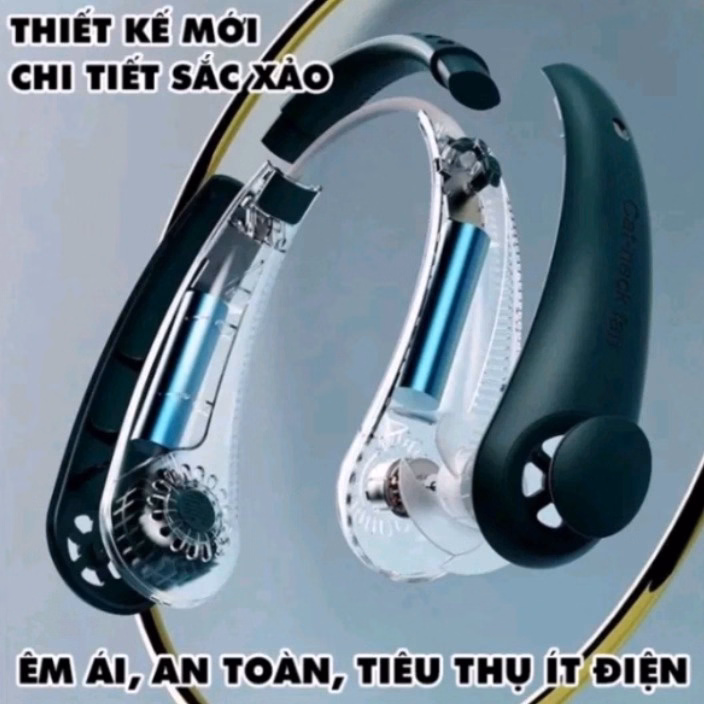 Quạt Đeo Cổ Mini Tích Điện Không Cánh Chạy Êm, Tiện Lợi, Thời Trang - Shop Mẹ Bống - Ảnh 6