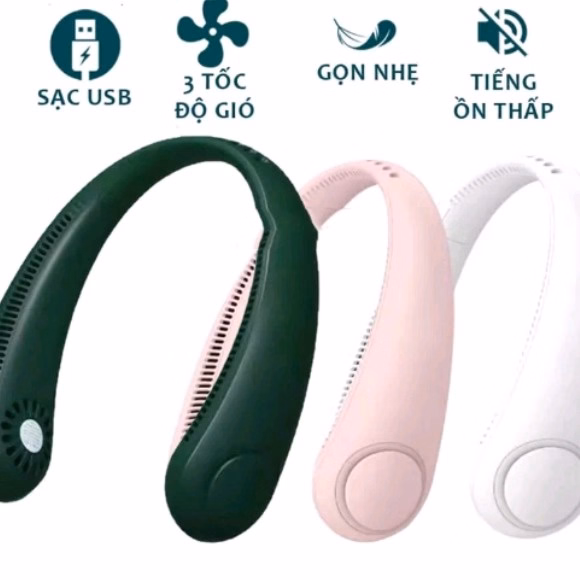 Quạt Đeo Cổ Mini Tích Điện Không Cánh Chạy Êm, Tiện Lợi, Thời Trang - Shop Mẹ Bống - Ảnh 11