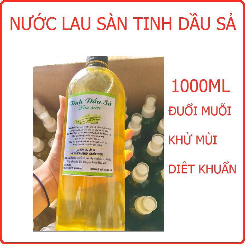 Nước Lau Sàn Tinh Dầu Sả, Nước Cất Tinh Dầu Xả Lau Sàn, Tinh Dầu Sả Nguyên Chất 1 Lít Ctb333 - Bechip - Ảnh 2
