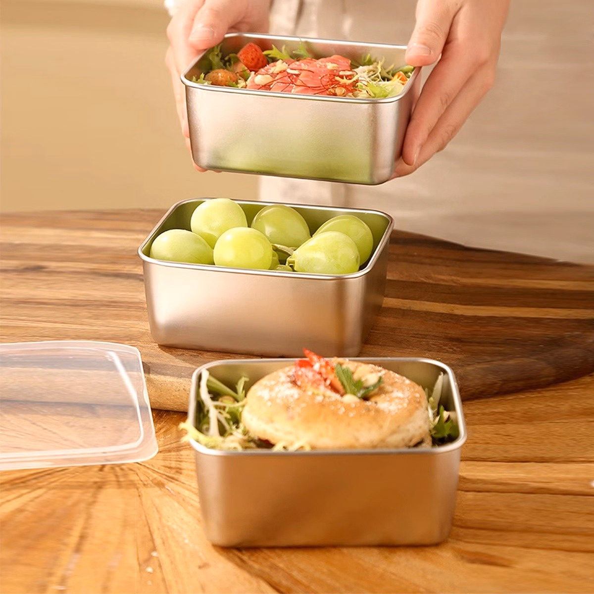 Hộp Đựng Thực Phẩm Inox Có Nắp Đậy - Su