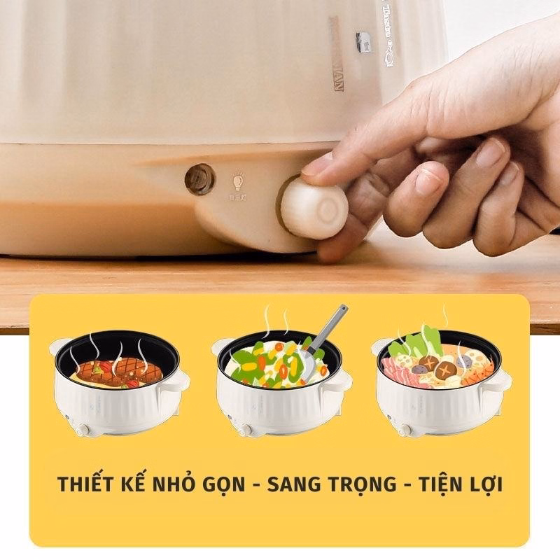 Nồi Lẩu Điện Jn28Cm Nút Cơ Cao Cấp - Su - Ảnh 3