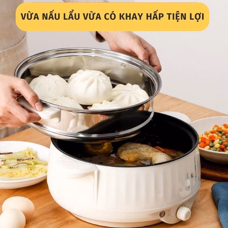 Nồi Lẩu Điện Jn28Cm Nút Cơ Cao Cấp - Su - Ảnh 4