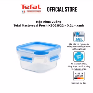 Hộp Nhựa Vuông Tefal Masterseal Fresh K3021622 - 0.2L - Xanh - Tefal