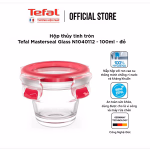 Hộp Thủy Tinh Tròn Tefal Masterseal Glass N1040112 - 100Ml - Đỏ - Tefal