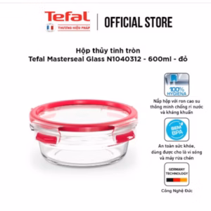 Hộp Thủy Tinh Tròn Tefal Masterseal Glass N1040312 - 600Ml - Đỏ - Tefal