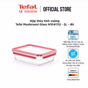 Hộp Thủy Tinh Vuông Tefal Masterseal Glass N1041112 - 2L - Đỏ - Tefal