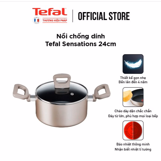 Nồi Chống Dính Tefal Sensations 24Cm - H9104614 - Tefal