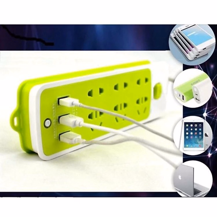 Ổ Cắm Điện Đa Năng Thông Minh Chống Giật, Ổ Cắm Điện Xanh Ctb336 - Bechip - Ảnh 2