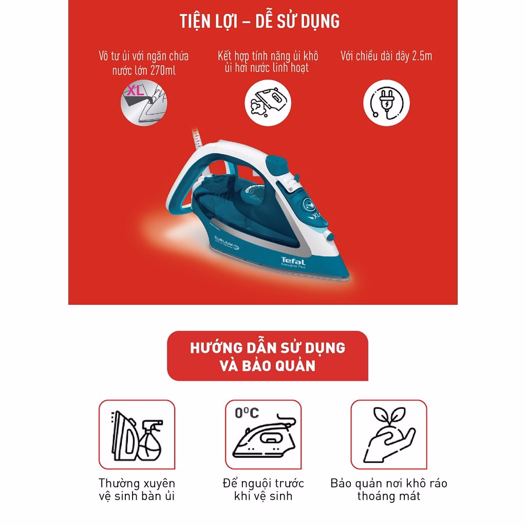 Bàn Ủi Hơi Nước Tefal Fv5737E0 - Tefal - Ảnh 3