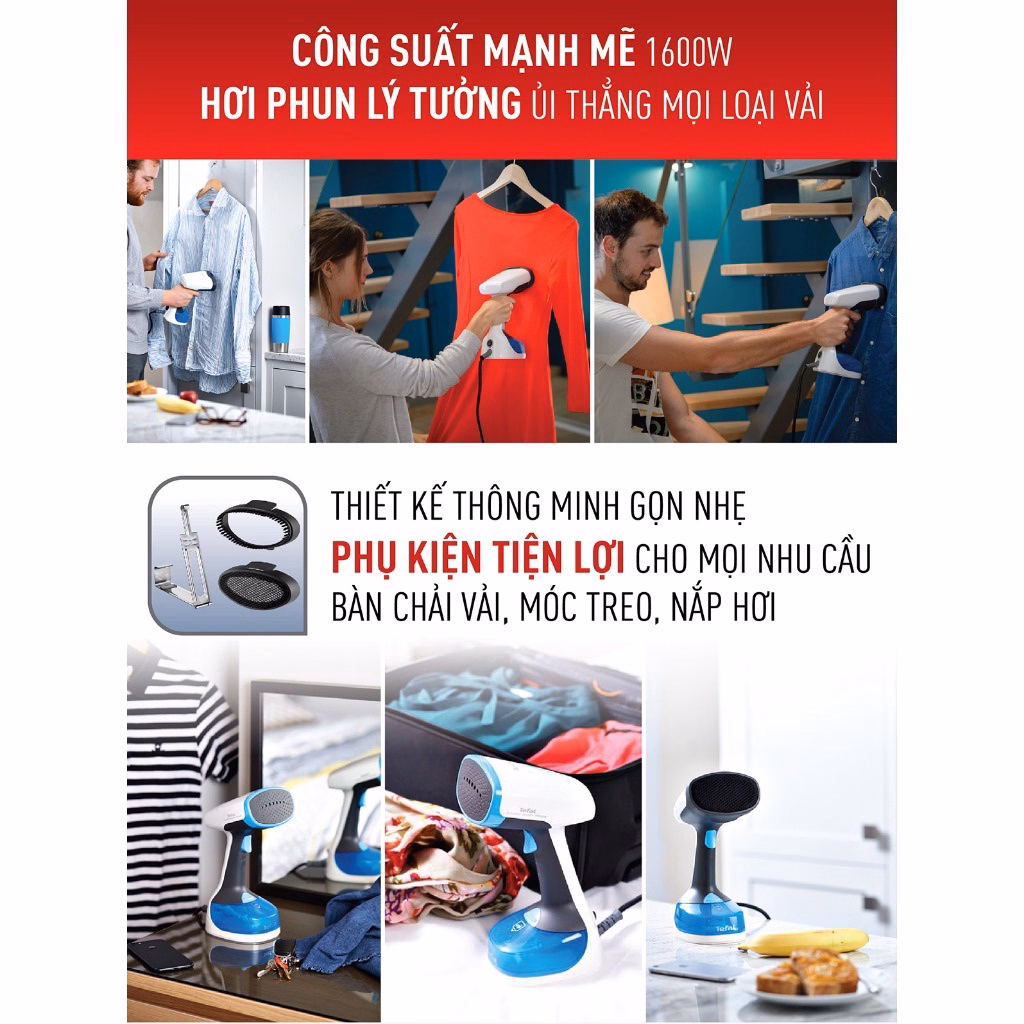Bàn Ủi Hơi Nước Cầm Tay Dạng Du Lịch Tefal Dt7000E0 - Tefal - Ảnh 5
