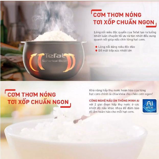 Nồi Cơm Điện Tử Tefal Rk736B68 1.8L 750W - Tefal - Ảnh 6