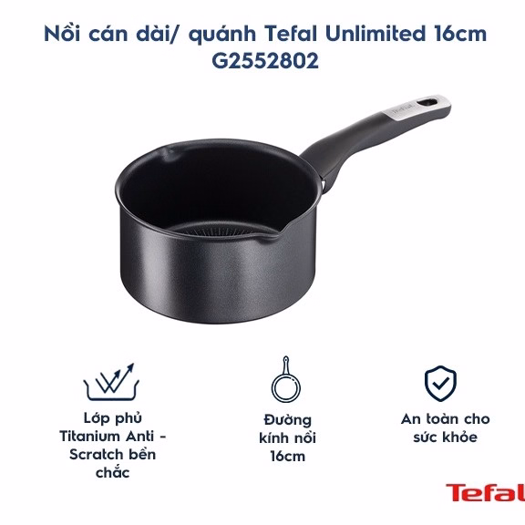 Nồi Cán Dài/ Quánh Tefal Unlimited 16Cm G2552802 - Tefal
