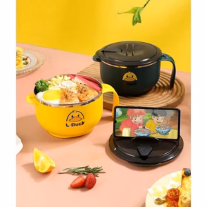 Ca Mì Inox Màu Ngẫu Nhiên Có Nắp Chống Đổ - Gdn