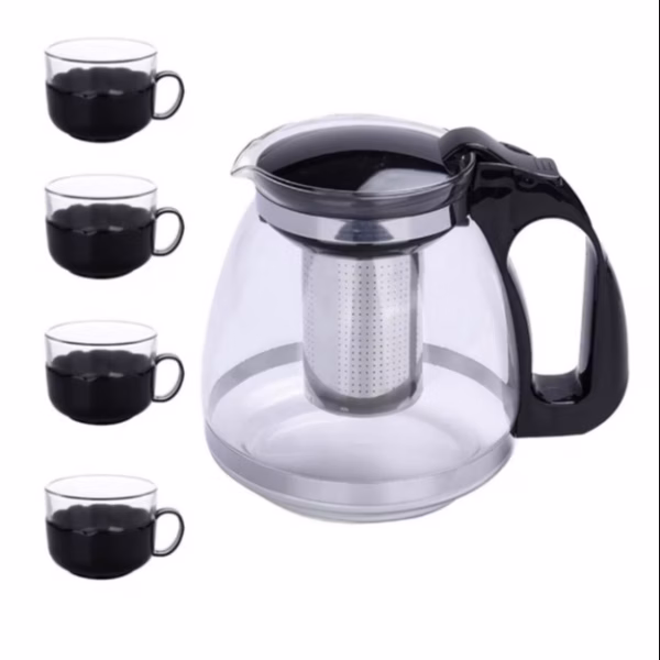 Bộ Ấm Chén Trà Có Khay Lọc - Bình Lọc Trà Thủy Tinh Kèm Chén (Bộ 5 Món) Ctb347 - Bechip - Ảnh 9
