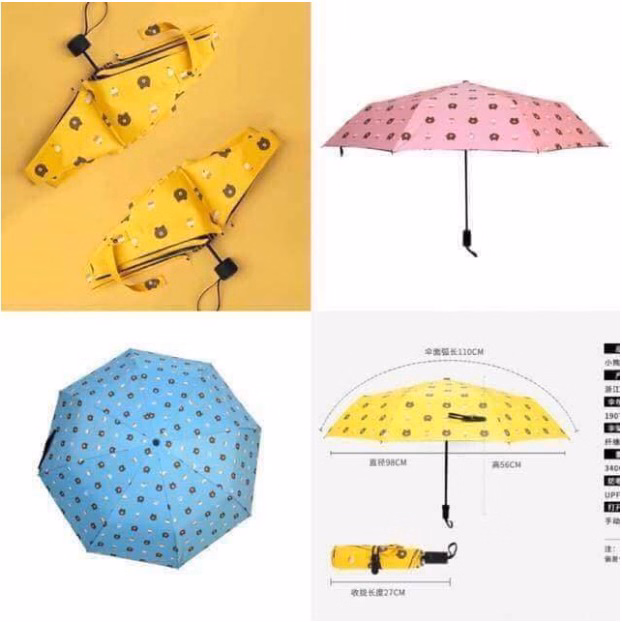 Dù Gấu, Dù Uv Ô Dù Gấp Gọn Hình Gấu Brown Phong Cách Hàn Quốc Ctb353 - Bechip - Ảnh 11