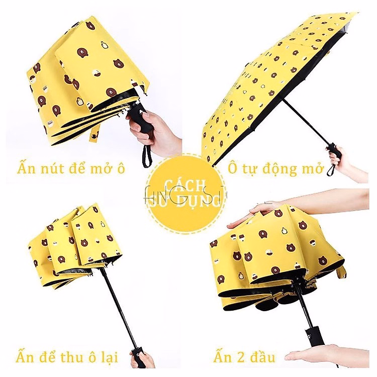 Dù Gấu, Dù Uv Ô Dù Gấp Gọn Hình Gấu Brown Phong Cách Hàn Quốc Ctb353 - Bechip - Ảnh 10