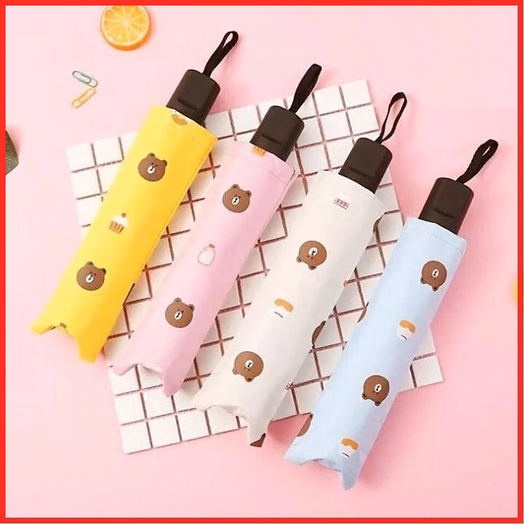 Dù Gấu, Dù Uv Ô Dù Gấp Gọn Hình Gấu Brown Phong Cách Hàn Quốc Ctb353 - Bechip