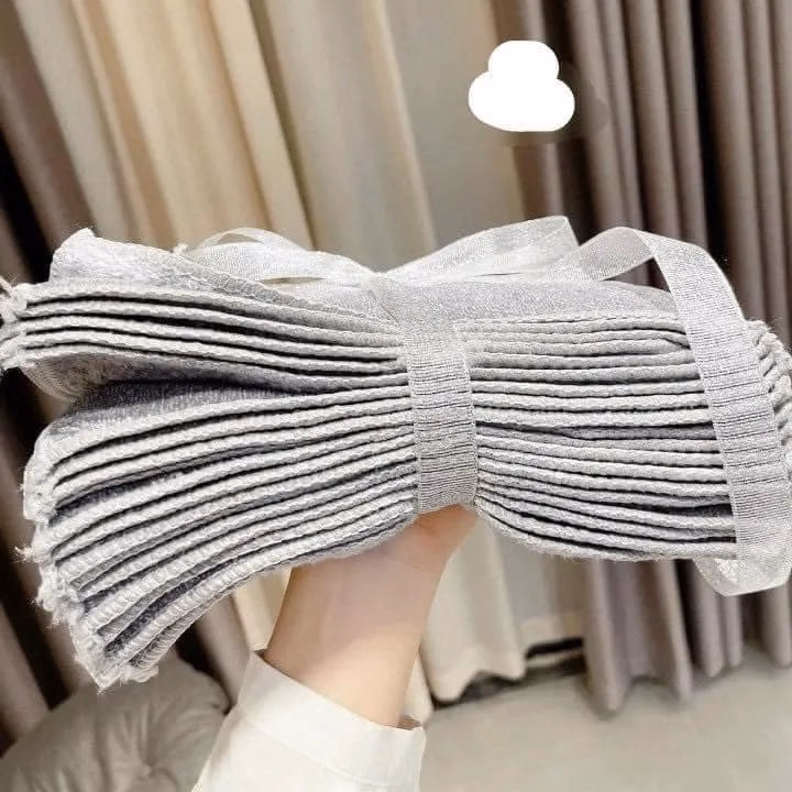 Set 10 Khăn Lau Đa Năng 2 Mặt Màu Ghi - Silver