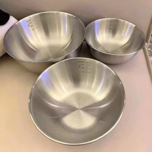 Combo 3 Thố Inox Chia Vạch - Silver