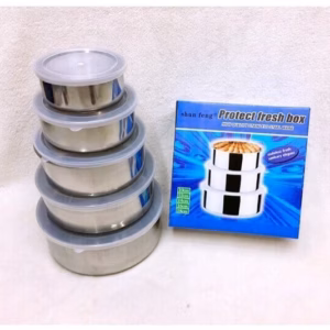 Bộ 5 Thố Inox Có Nắp - Silver
