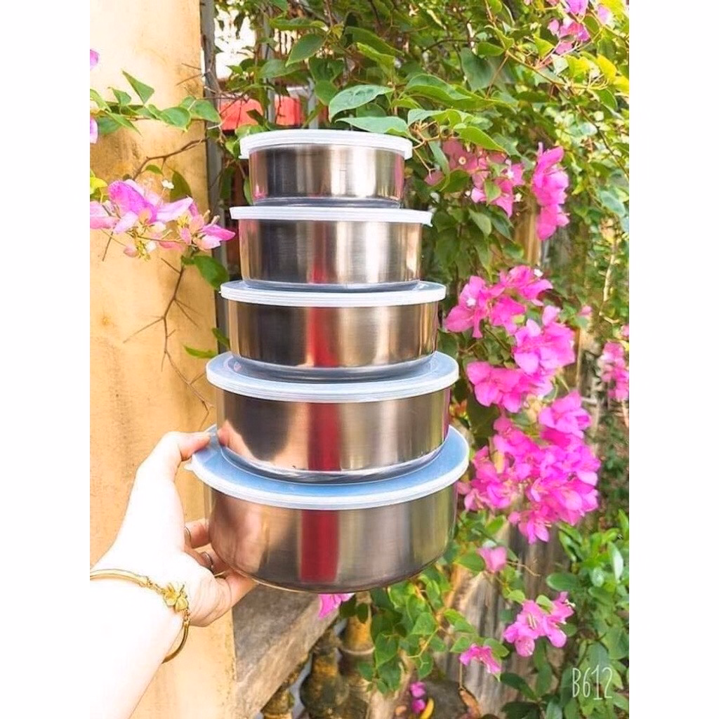 Bộ 5 Thố Inox Có Nắp - Silver - Ảnh 4