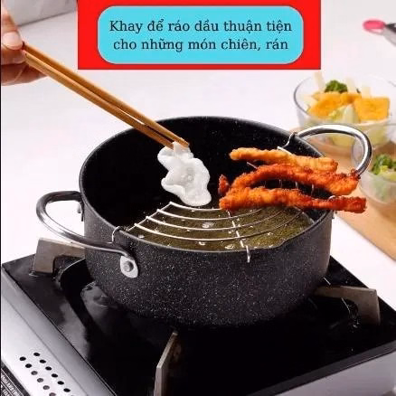 Nồi Chiên Lọc Dầu Chống Dính 20Cm (Kèm Vỉ) - Silver - Ảnh 2