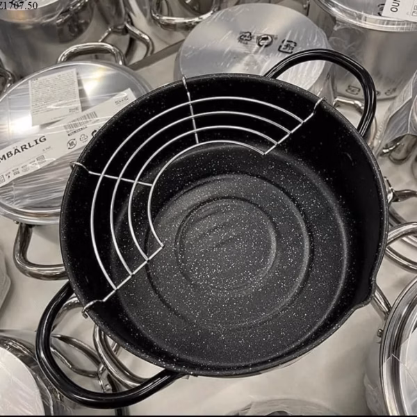 Nồi Chiên Lọc Dầu Chống Dính 20Cm (Kèm Vỉ) - Silver - Ảnh 3