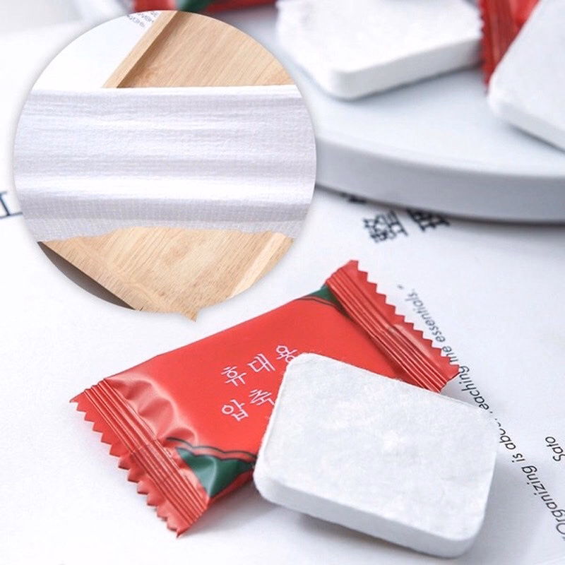 Khăn Nén Hàn Quốc(Khăn Mặt) Túi 20 Viên - Silver - Ảnh 3