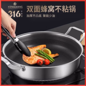 Chảo Tổ Ong 2 Quai Mẫu Mới Size 28Cm, Dùng Mọi Loại Bếp ( Không Nắp/Có Nắp) Ctb359 - Bechip