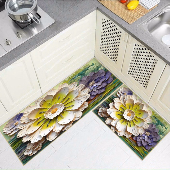 Set 2 Thảm Bếp ( 1 Dài, 1 Ngắn) , Thảm Lau Chân, Trải Sàn 3D Siêu Thấm Hút Nước Ctb355 - Bechip - Ảnh 7