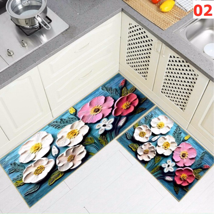 Set 2 Thảm Bếp, Thảm Lau Chân 5D Bali Thấm Hút Nước ( 1 Dài, 1 Ngắn) Ctb363 - Bechip - Ảnh 2