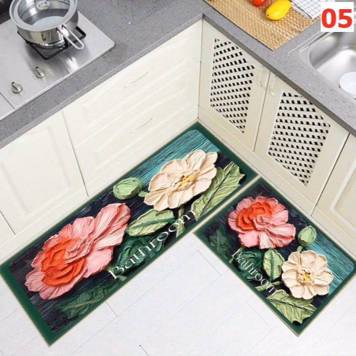 Set 2 Thảm Bếp, Thảm Lau Chân 5D Bali Thấm Hút Nước ( 1 Dài, 1 Ngắn) Ctb363 - Bechip - Ảnh 5