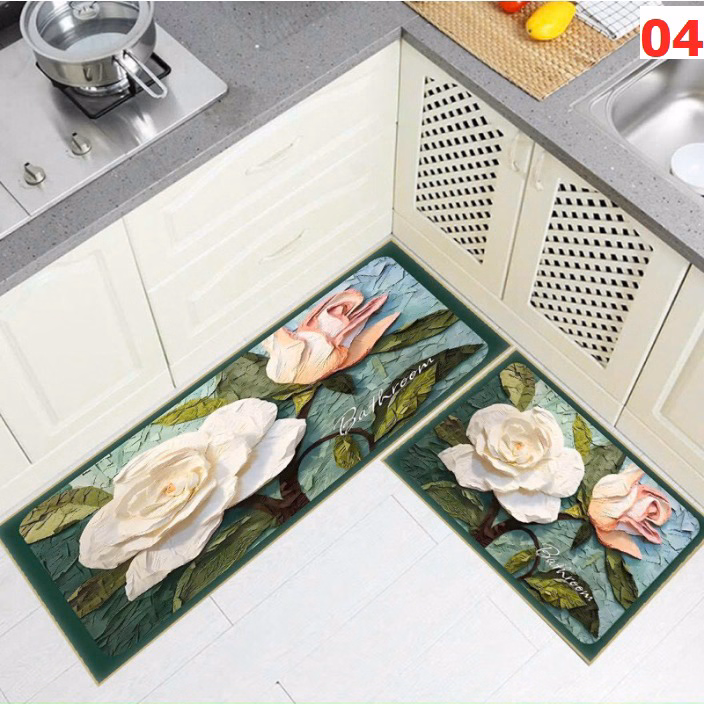 Set 2 Thảm Bếp, Thảm Lau Chân 5D Bali Thấm Hút Nước ( 1 Dài, 1 Ngắn) Ctb363 - Bechip - Ảnh 4