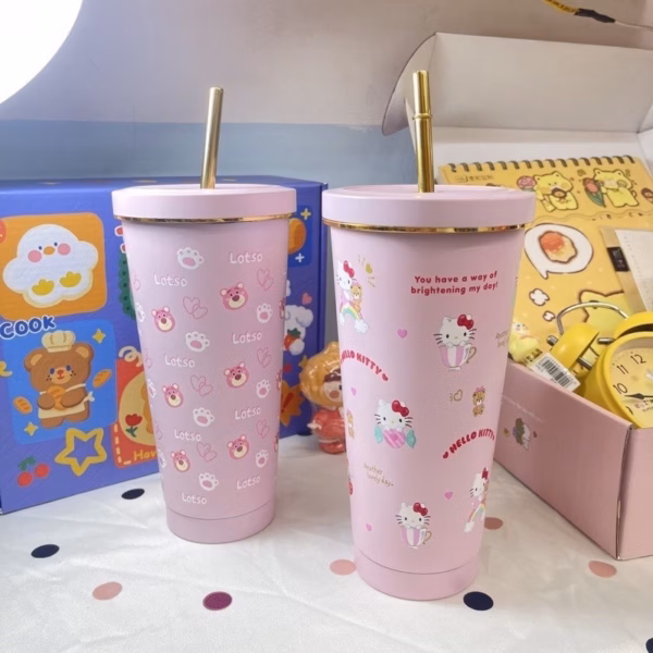 Ly Giữ Nhiệt Gấu Dâu Losto 750Ml - Silver - Ảnh 3